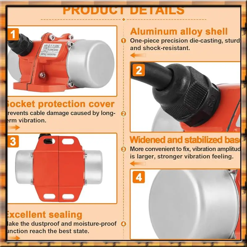 A78K جديد 30 واط شاشة هزاز الخرسانة ، محرك الاهتزاز مع وحدة تحكم في السرعة ، مقاوم للماء 3600 دورة في الدقيقة لطاولة اهتزاز الرمال الولايات المتحدة التوصيل