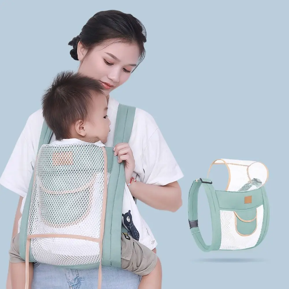 

Portable Ergonomic Baby Carrier Head Support Net Cross Straps Newborn Sling Wrap Double-sided Breathable Baby Carring Bag Street