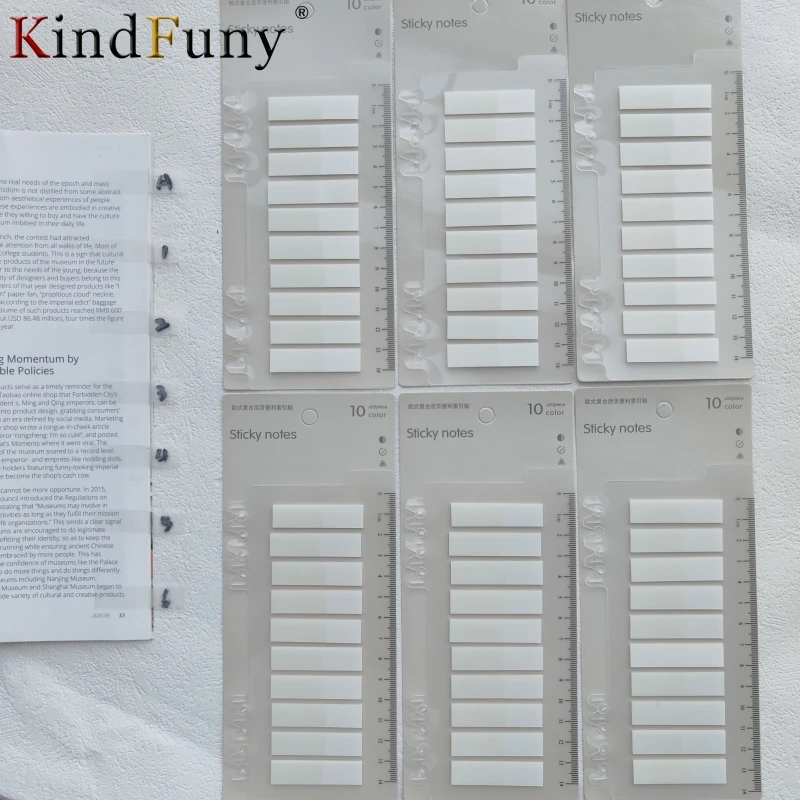 6 عبوات 1200 ورقة بيضاء شفافة ملاحظات لاصقة ذاتية اللصق شرح الكتب الإشارات المرجعية مذكرة الوسادة مؤشر علامات التبويب القرطاسية #2