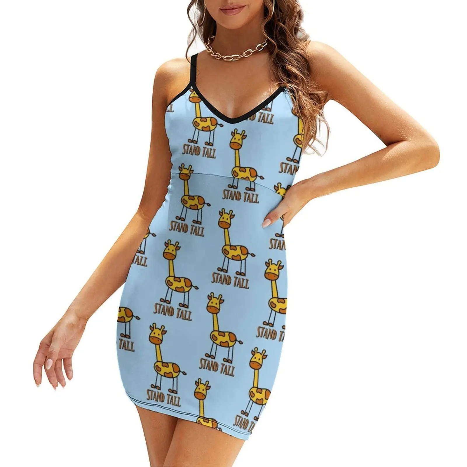 

Cute Stand Tall Stick Giraffe Zoo Safari Sling Dress dress party night summer women's suit luxury dresses