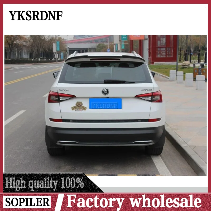 New design High Quality ABS Material For Skoda Kodiaq 2017 2018 2019 Spoiler Primer Paint Rear Trunk Roof Rear Spoiler