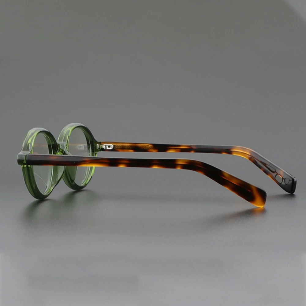Oval Glasses for Women Retro Acetate Vintage Glasses Frame Optical Round Men Female Brown Green Clear Lens Unisex