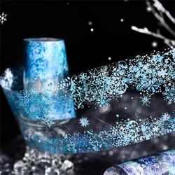 70mm*2m PET Tapes Winter Snowflakes DIY Scrapbooking Decor Photo Album Collage Junk Journal Materials Aesthetics Stickers