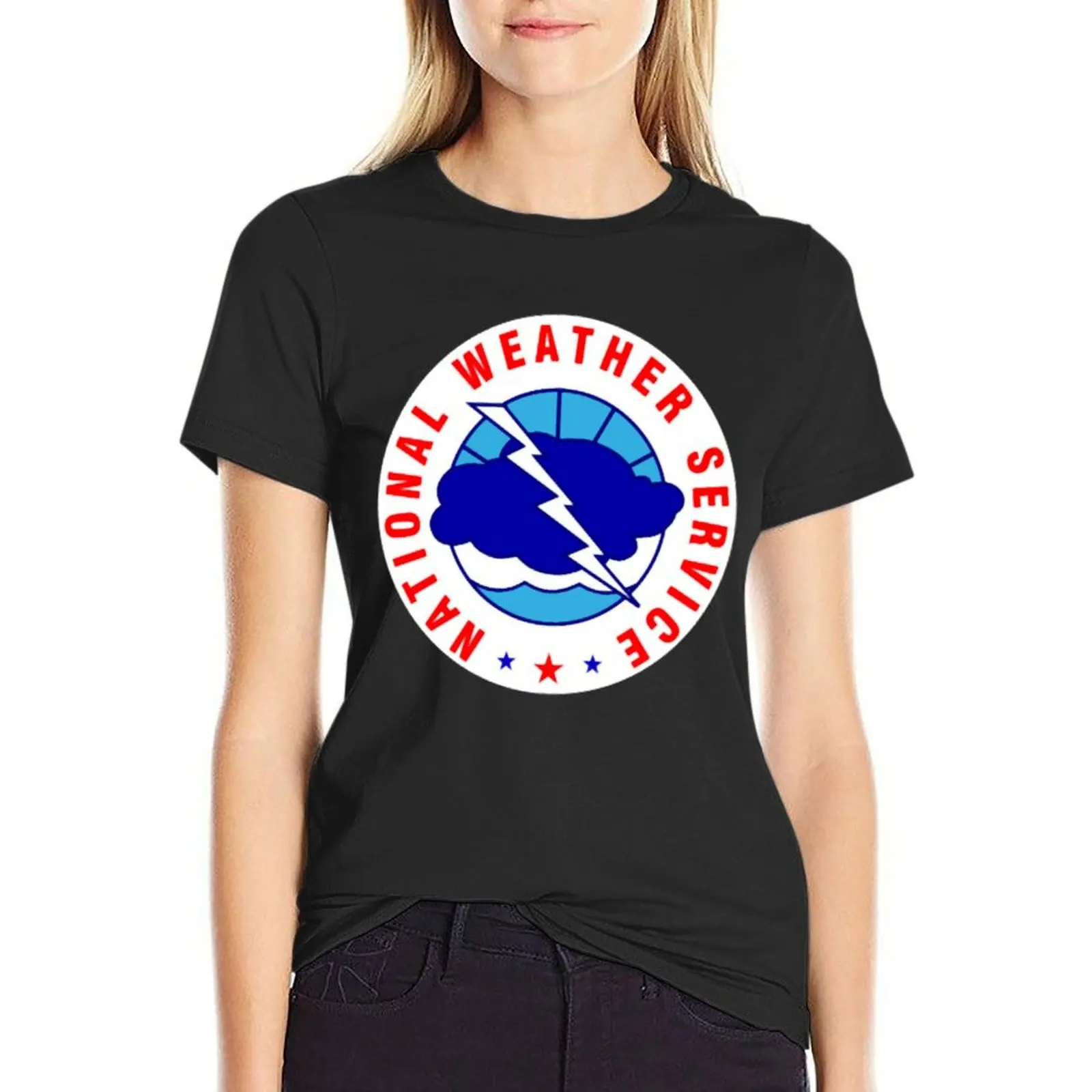 

National Weather T-Shirt oversized Blouse vintage clothes t shirts for Womens