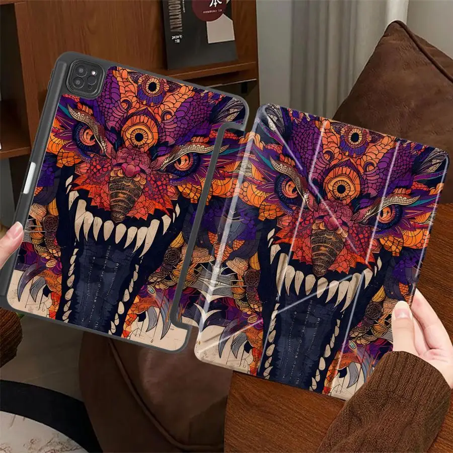 

Cartoon Cool Dragon Holder Cover Tablet Case For iPad Mini 6 7 Pro 2025 Air 4 5 M3 M2 M4 11inch Pro 11th 10th 9th 8th 7th