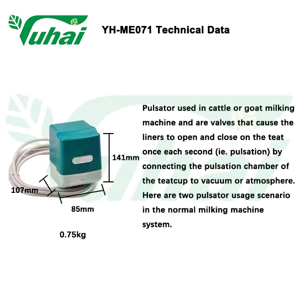 GEA Cow Milking Machine Pulsator 4 holes with 2 solenoid valves