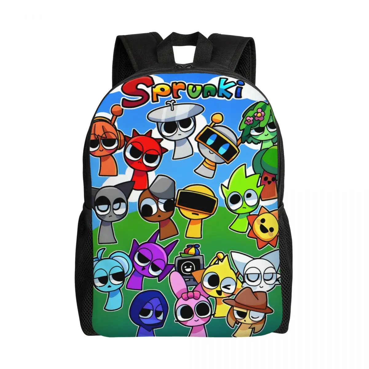 

Custom Cartoon Sprunki Backpacks for Women Men Water Resistant College School Bag Print Bookbags