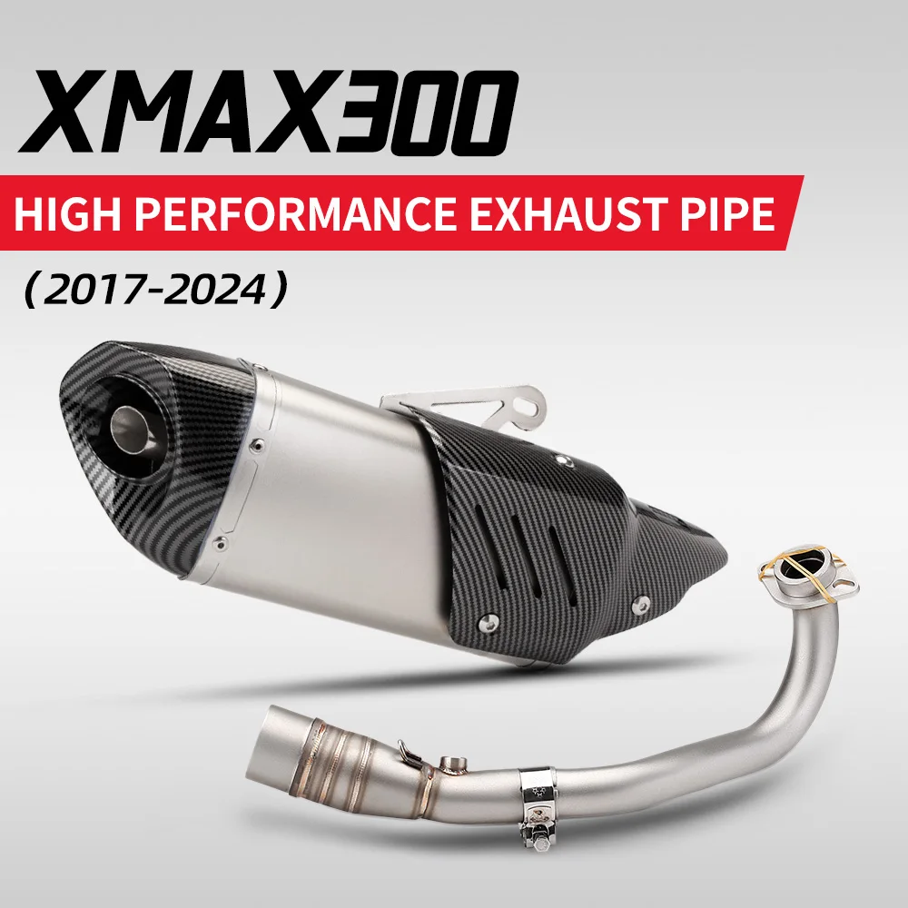 ل Xmax300Xmax250 300 400 دراجة نارية نظام كامل العادم الخمار الهروب أنبوب الوصلة المتوسطة 51 مللي متر عيار (2017-2024)