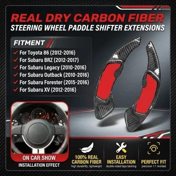 For Toyota 86 12-16 Subaru BRZ 12-17 Legacy Outback 10-16 Forester 15-16 XV 12-16 Dry Carbon Fiber Paddle Shifter Overlay Trim