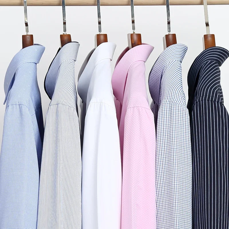 Hight qulity winter thickening long sleeve shirt for men slim fit formal Warm shirt soft business office white designer clothes