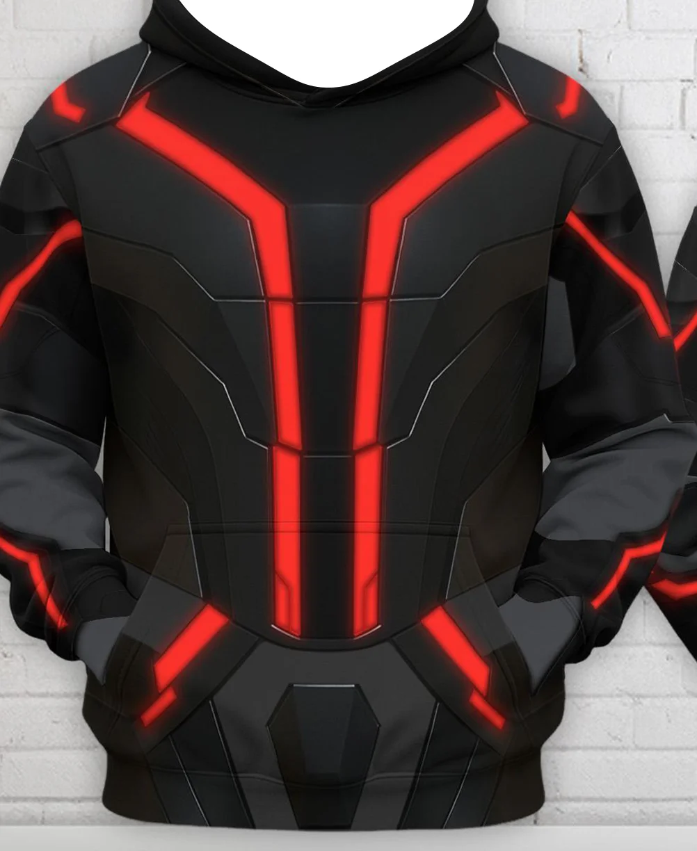 سويت شيرت بغطاء للرأس للأطفال من TRON Ares |   طباعة دائرة مضيئة حمراء، دفء الخريف/الشتاء، للحفلات والرياضة والترفيه