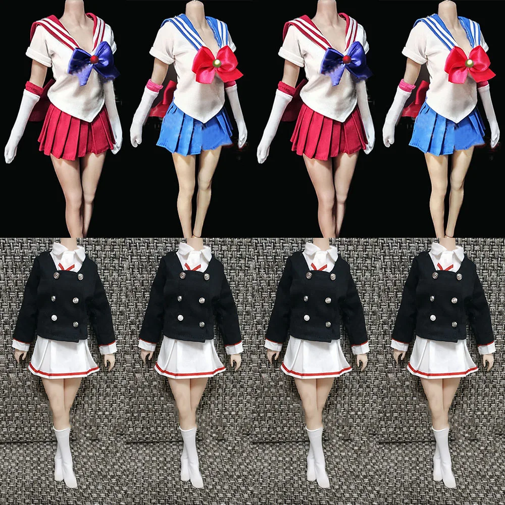 1/6 Female Soldier Dress Uniform School Kawaii Tops Pleated Skirt Coat Anime Cosplay Costumes 12