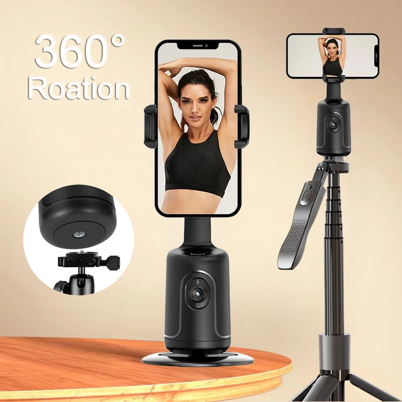 360 Rotation follow-up Gimbal Stabilizer Monopod Desktop Tracking Selfie Stick Tripod For Mobile iPhone Tiktok live photography