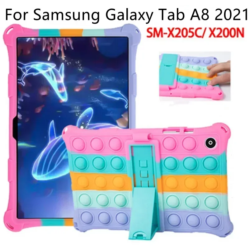 

Мягкий пузырь для Samsung Galaxy Tab A8 10,5 2021 SM-X200 SM-X205 Детский силиконовый чехол Funda для Galaxy Tab A8 10,5 дюймов 2021 Чехол
