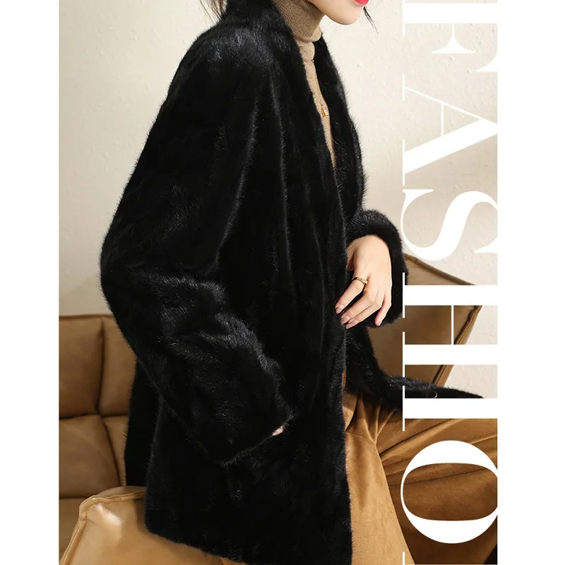 2023 new winter real mink coat Women's short imported real mink fur coat thicken warm coat