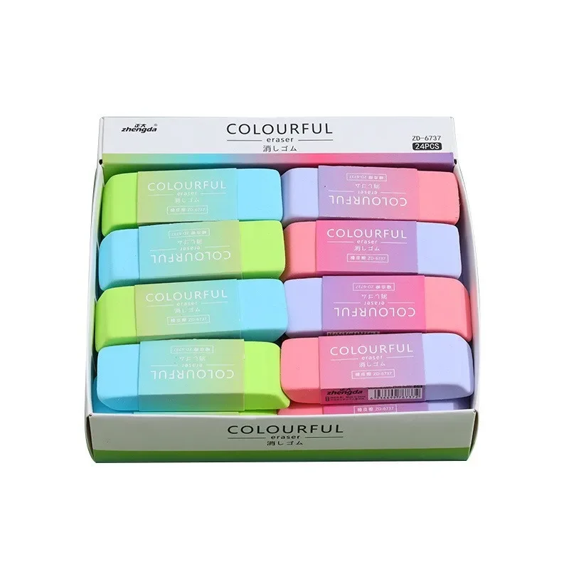 Clean No Marks Coloreraser Blocks Practical Learning,stationery Creative Two-colorbeveled Edge Student Eraser