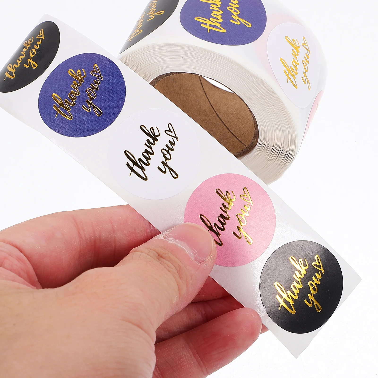 Thank You Sticker Roll Self-Adhesive Food Bag Sealing Labels for Bakery Candy Gift Box Decoration Wrapping Stickers