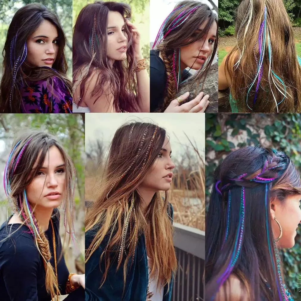 

синтетическое наращивание волос 10 шт./упак. красочное и быстрое наращивание волос с инструментами для наращивания