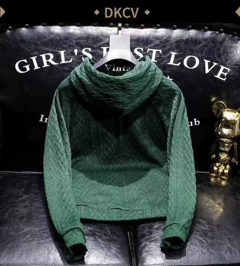 New Solid Color Hooded Loose Sweater Men's Beautiful Pattern Advanced Jacket Couple Top