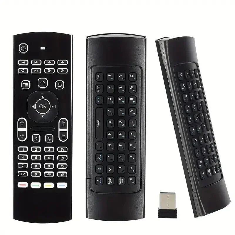 Remote Control Keyboard Mini Nirkabel Mouse Udara MX3 2.4GHz dengan Tombol Multimedia untuk Android TV Box Smart TV PC Linux Windows
