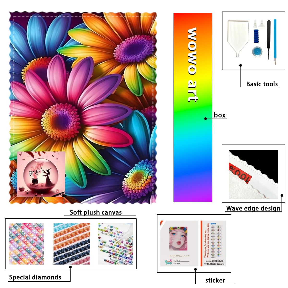 

【Bruji_ Diamond Art】Flores de Colorest Crystal AB Rhinestone FD Rhinestone Perfect Resin Diamond