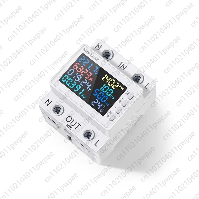 KWS-302WF Цифровой многофункциональный измеритель напряжения и тока на рейке, 63 А, с повышенной температурой и выключением тока