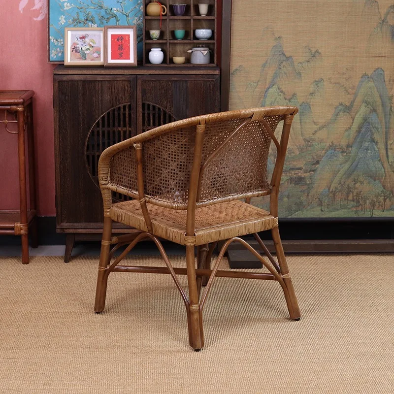 Balcony rattan chair three-piece set single back Taishi leisure office chair balcony household single