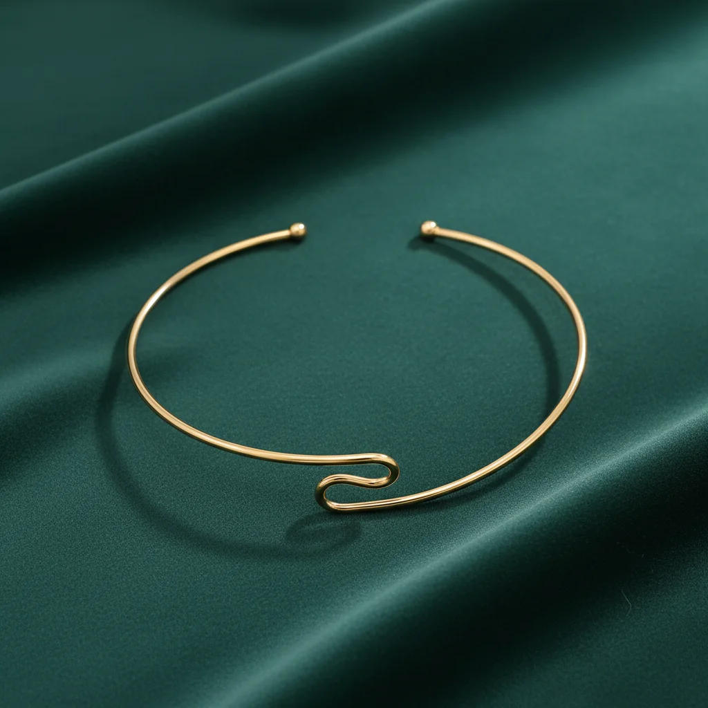 P847 Stainless Steel Open Collar Necklace For Daily Wear And Formal Occasions