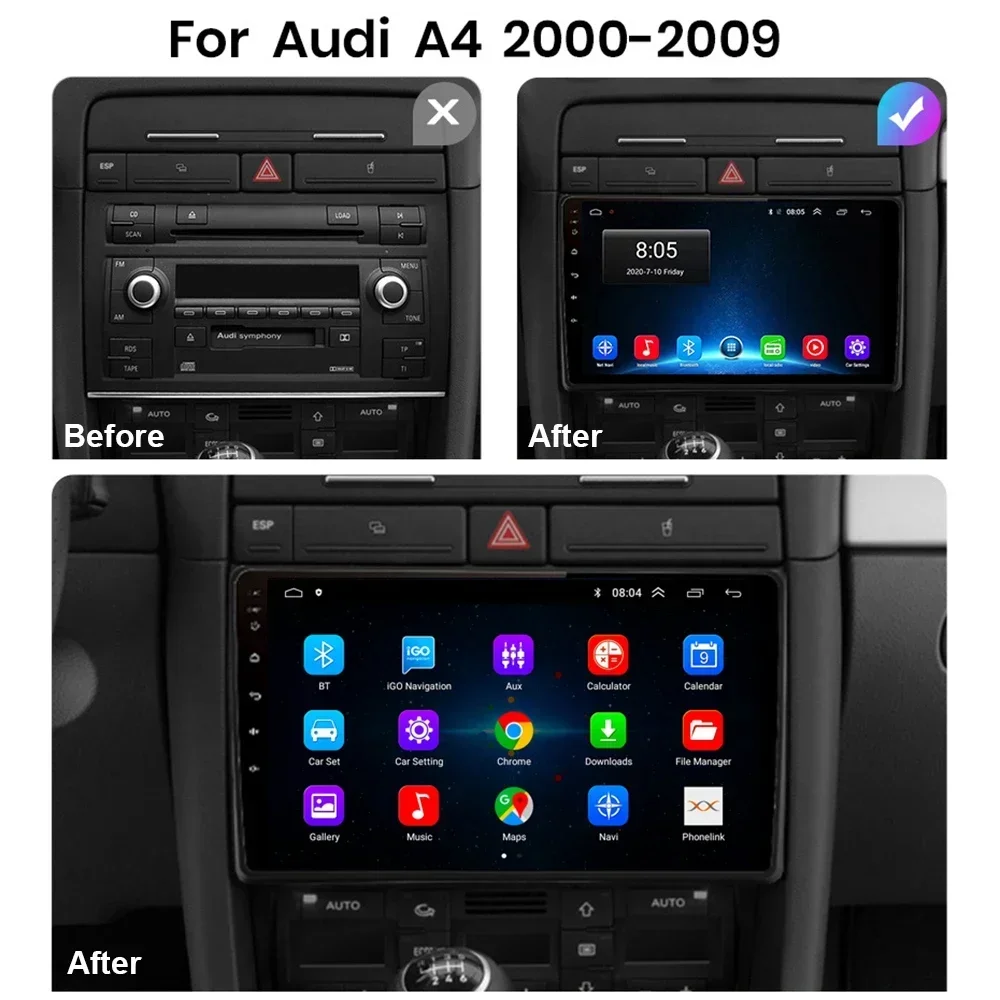 For Audi A4 B6 B7 S4 B7 B6 RS4 SEAT Exeo 2008-2012 Car Radio Multimedia Video Player Navigation GPS Android No 2din 2 din dvd