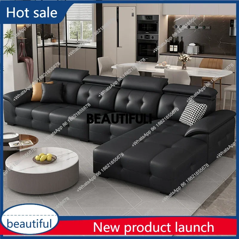 A38 Shaped Leather Sectional Sofa and Couch For Living Room Italian Oversized Leather Sofa Couches Living Room Furniture