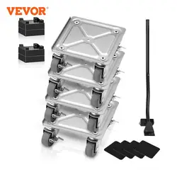 VEVOR 4pcs 360° Rotation Industrial Machinery Mover Pallet Trolley Heavy Furniture Movers Dolly for Transporting Cargo Warehouse