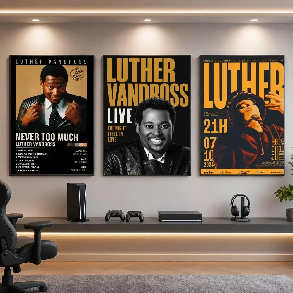 Singer L-Luther Vandross Soul Legend Poster HD Removable Wall Art Gift Bedroom Lounge Dorm Office Gaming Cafe Bars