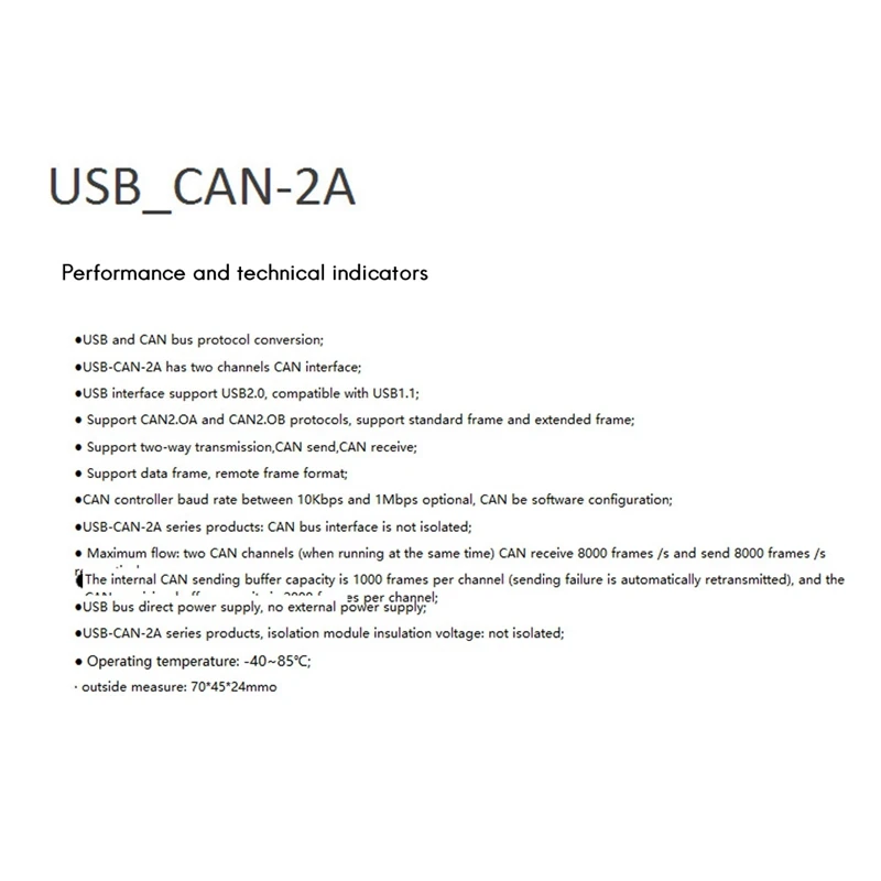 Analizator magistrala CAN Canopenj1939 USBCAN-2A USB do puszki Adapter kompatybilny z podwójną ścieżką ZLG