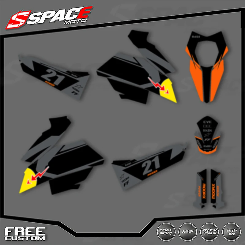 

SPACE Custom Motorcycle Graphics For KTM 2007 2008 2009 2010 2011 SMR 690 R Decal Stickers Kits 004