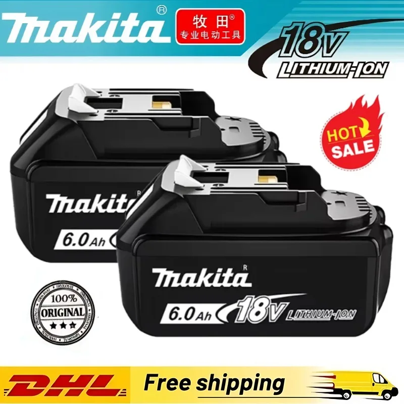 Новый аккумулятор Makita 6Ah для электроинструмента Makita 18 В BL1840 BL1830B BL1850B BL1850 BL1860 BL1815, сменный литиевый аккумулятор