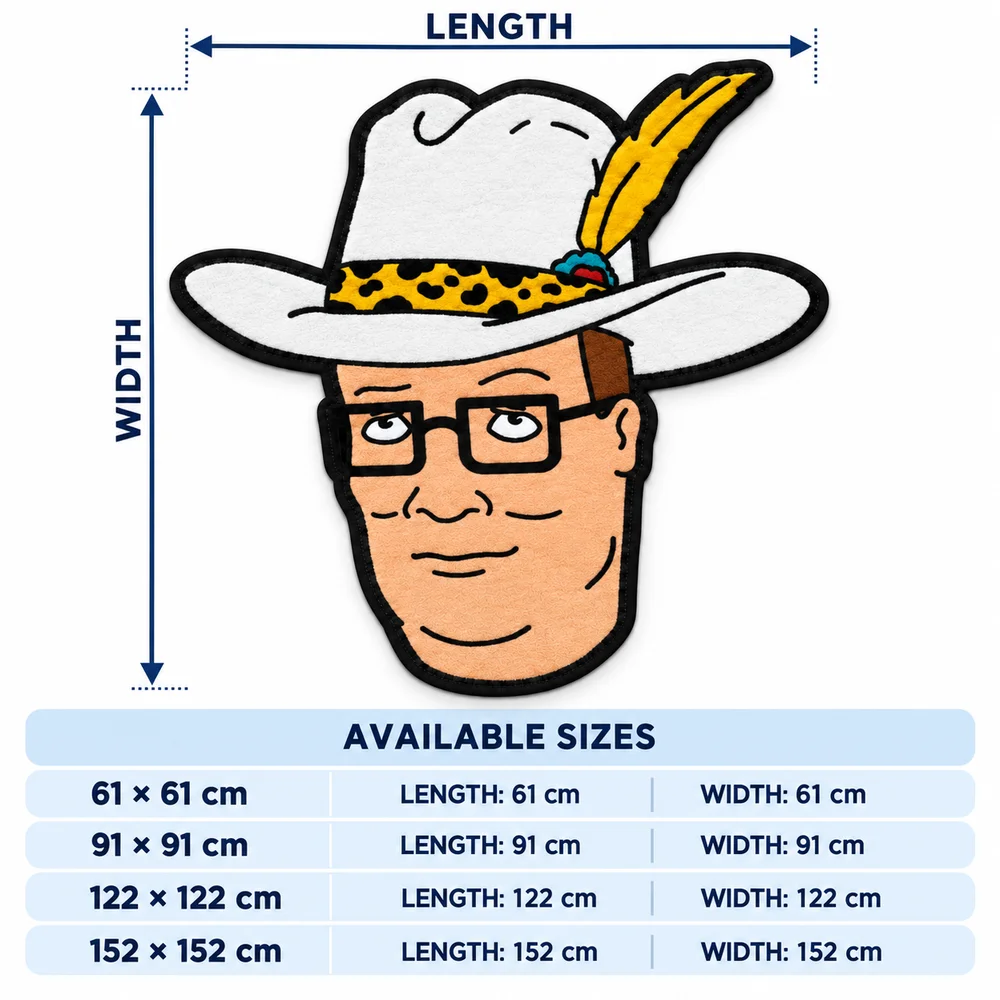 Cowboy Hat Face Shaped Area Rug, K-King of The H-Hill Flannel Floor Mat for Bedroom Living Room Entryway Home Decor Gift