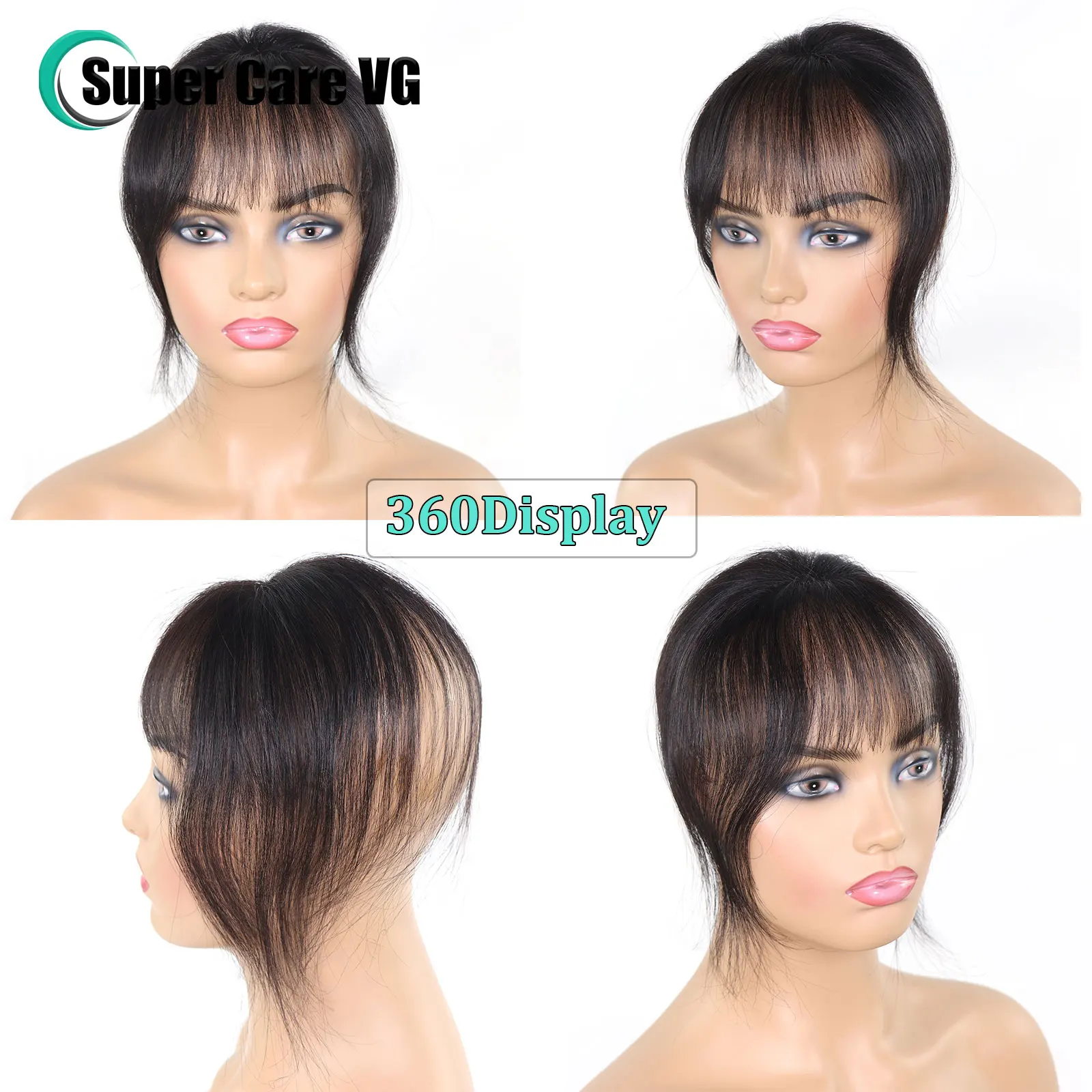 French Style Clip In Bangs Real Human Hair Wispy Hair Bangs Black Brown Air Bang Fringe Hairpieces For Women For Daily Wear