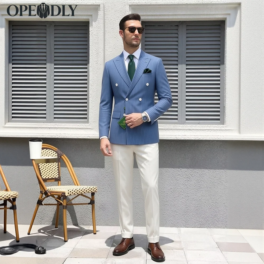 

OPEODLY Men 3 Piece Suit One Button Blazer Jacket Vest Pants Set Slim Fit Formal Wedding Business Tuxedo Suit