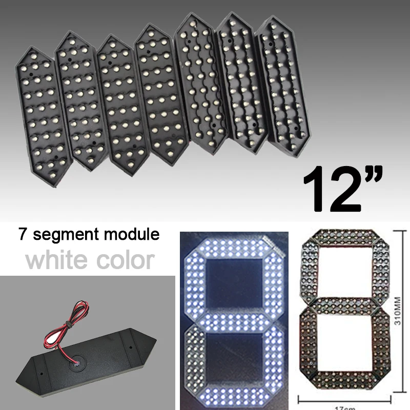 

12" White Color Digita Numbers,led Signs Outdoor Waterproof Module,led Gas Price,led Oil Price,7 Segment Of The Modules