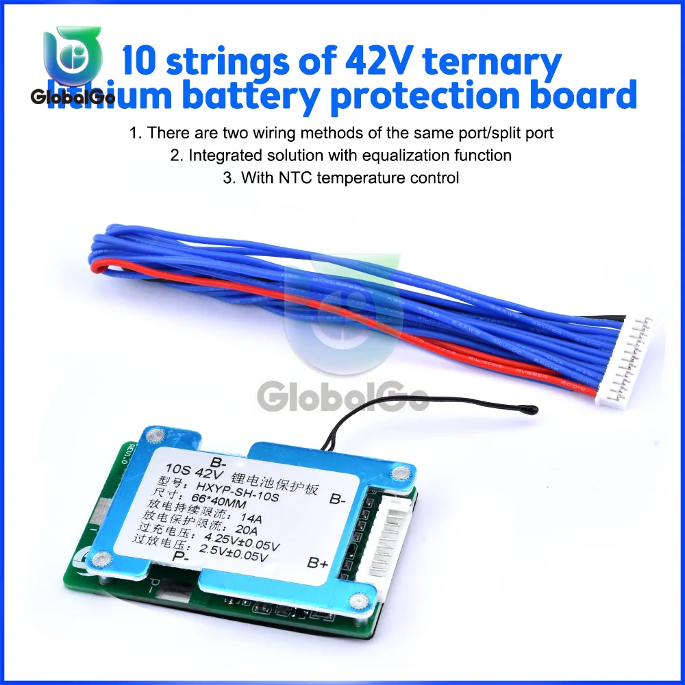 10S 42V 15A BMS Polymer Cell 18650 Pin Lithium Ban Bảo Vệ Với Độ Cân Bằng Và NTC Nhiệt Độ Bảo Vệ