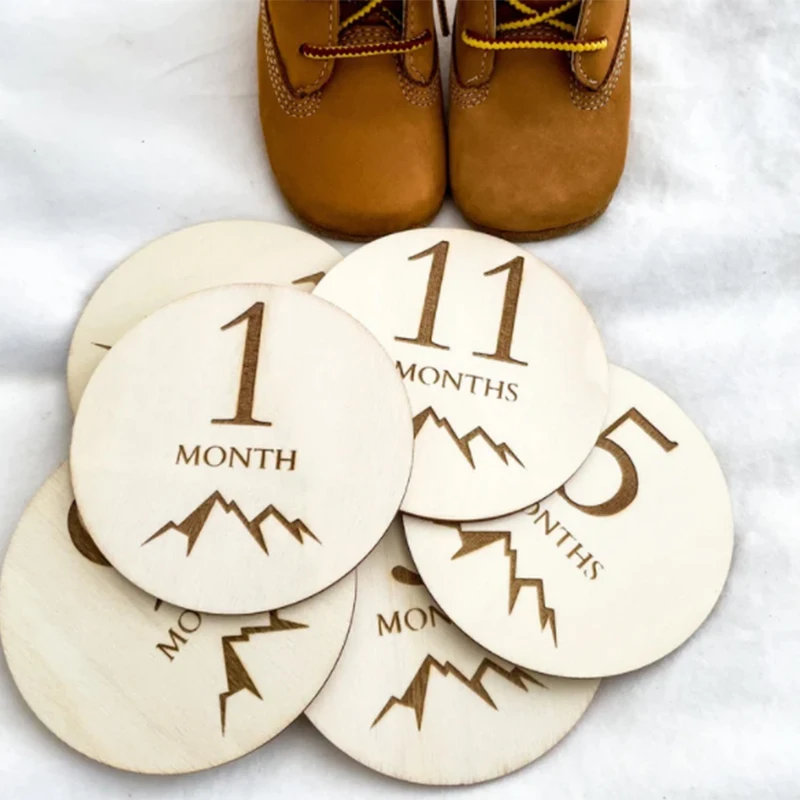 Wooden Monthly Milestone Discs for Baby Photos | Baby Milestone Cards | Baby Shower Gifts | Newborn Gift For Boys and Girls