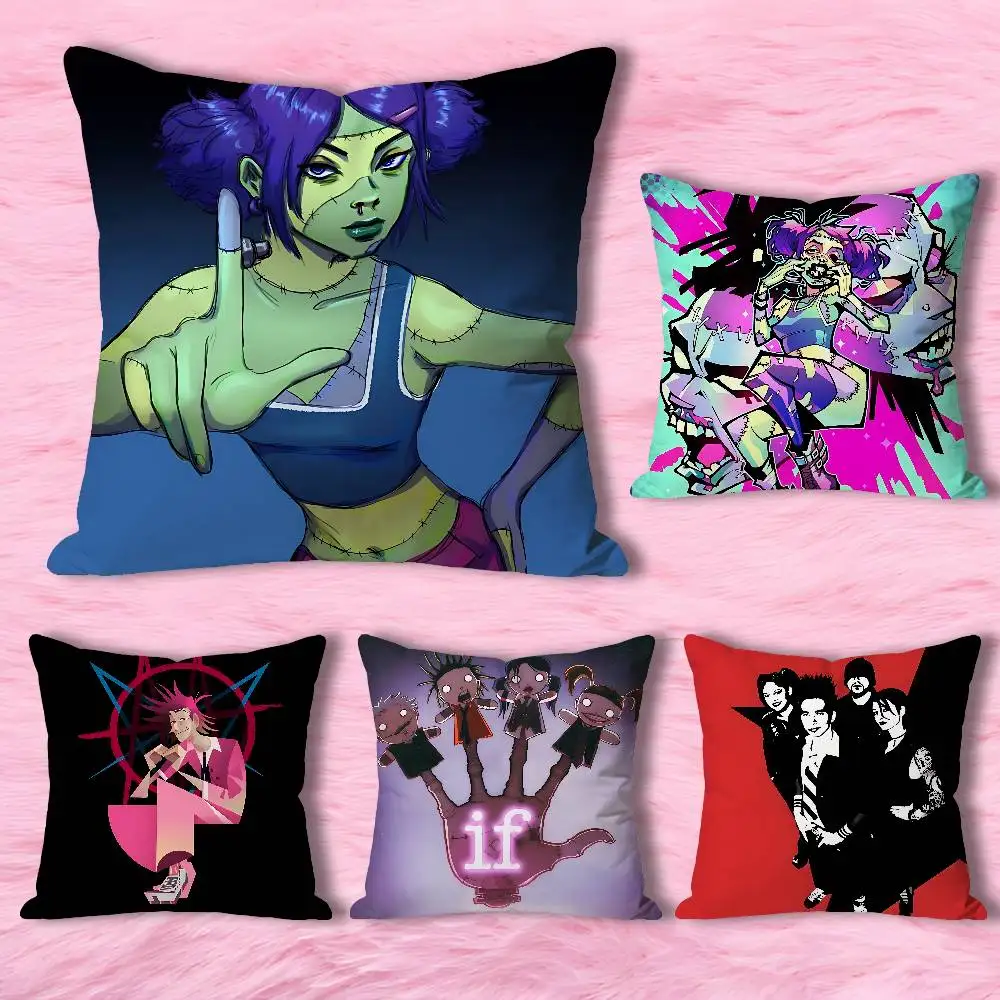 

F-Frankenstein Girls A-Album Pillow Cases for Bedroom Living Room Sofa Home Decor Polyester Cushion Cover with Zipper