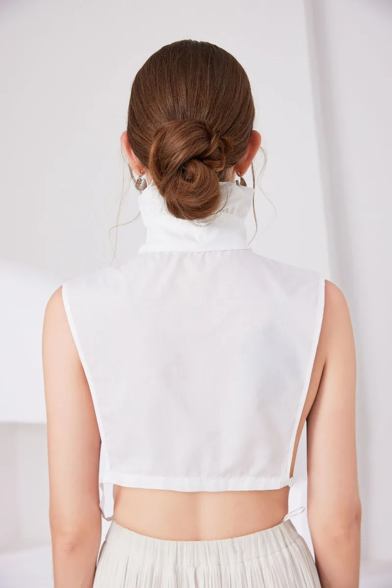 Hoher Kragen für Damen, abnehmbarer Stehkragen, Bluse, halbes Hemd, gerüschter dekorativer Pullover, falscher Kragen, Oberteil, Kleidungszubehör