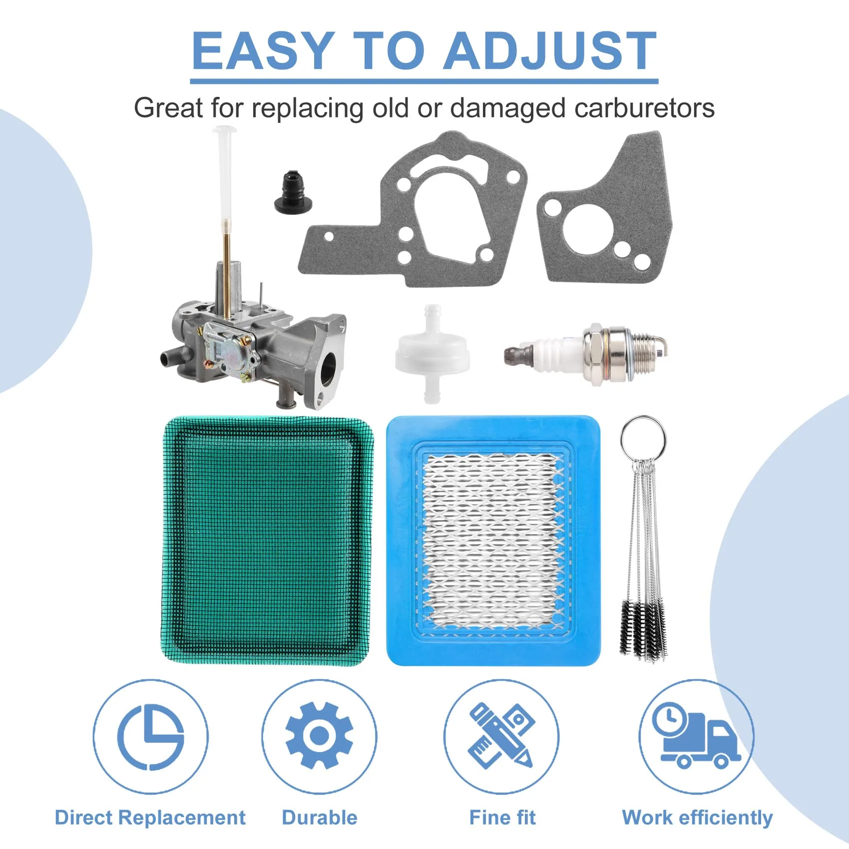 Sostituzione carburatore per motori Briggs & Stratton Kit guarnizioni carburatore da 5 CV 130202 112202 137202 133212 112232   G