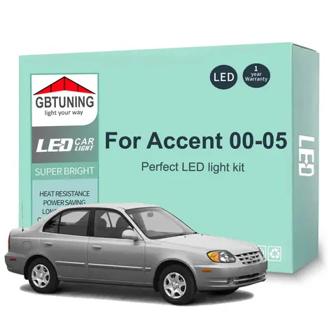 10 pz Canbus HA CONDOTTO LA Lampadina Interna Kit Per Hyundai Accent LC 2000 2001 2002 2003 2004 2005 Auto Lettura Interna Cupola Tronco lampada