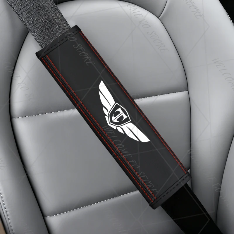 2 قطعة ل Tuscani شعار شعار Rohens كوبيه N خط Tiburon الجلود حزام أمان السيارة غطاء الكتف منصات الديكور الداخلي