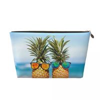 Custom Summer Tropical Fruits Pineapples Cosmetic Bag Women Kawaii Large Capacity Makeup Case Beauty Storage Toiletry Bags