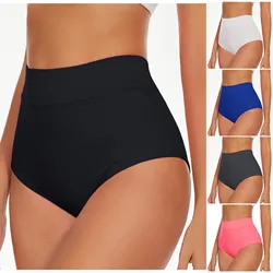 Women High Waist Yoga Booty Shorts V Back Bikini Bottoms Swim Briefs Beach Shorts Ruched Bottom High Cut Maternity Swim Shorts