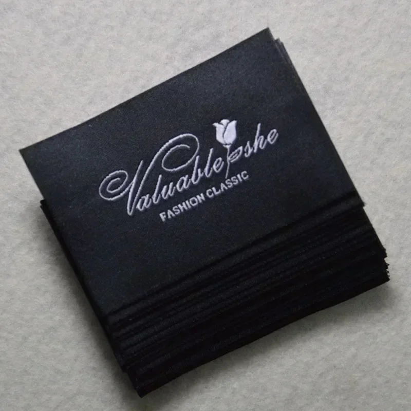 A variety of off-the-shelf labels, customized logo woven labels, printed labels.