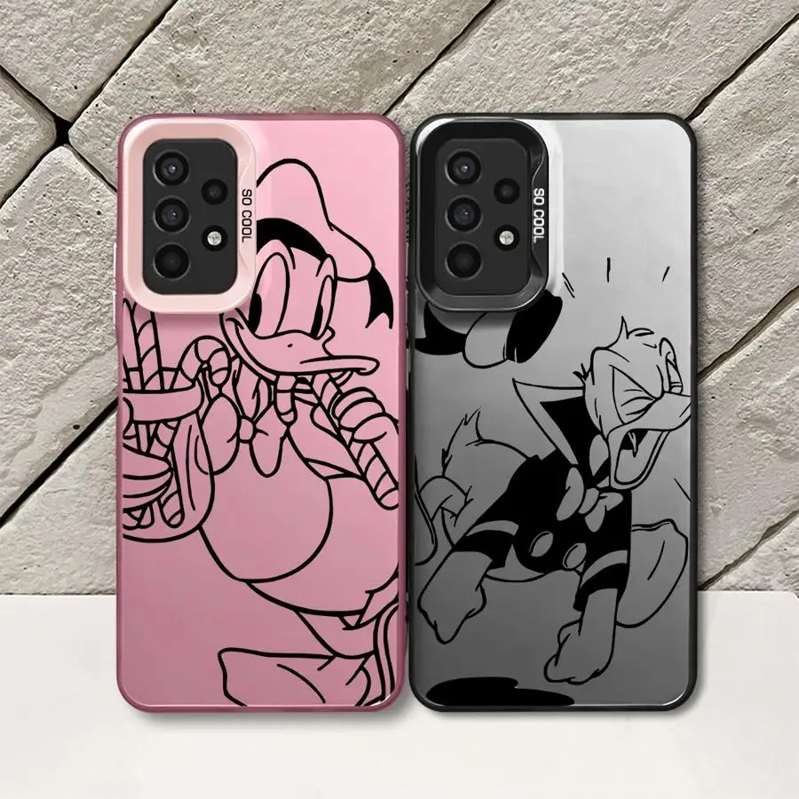 Donald Duck Black Phone Case for Galaxy A15 A52 A72 4G 5G A25 A52s A53 A54 A55 A73 5G A51 4G bag